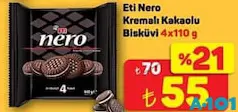 ETİ NERO KREMALI KAKAOLU BİSKÜVİ 4X110 G ETİ NERO KREMALI KAKAOLU BİSKÜVİ 4X110 G
